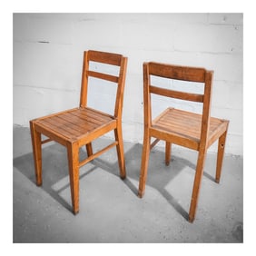 Pair of Vibo Vesoul (French, 20th century) Beechwood Chairs