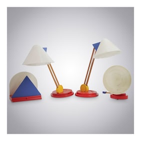 (4 pcs) Ettore Sottsass (Italian, 1917-2007) for IKEA "Stoja" Lamps