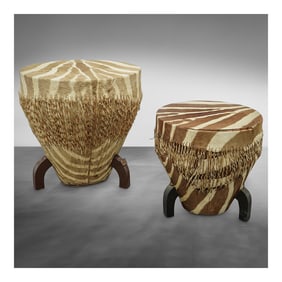 East African Hide Drum Stools