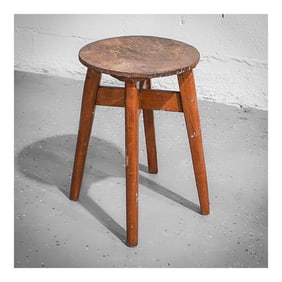 Mid Century Rene Martin (French, active 20th century) Wooden Stool