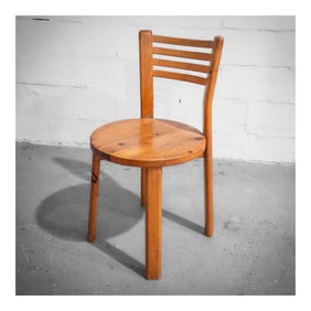 Vintage Pine Wood Brutalist Chair
