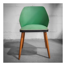 Baumann Green and Black Vinyl Chair w/ Compass Legs