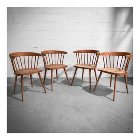 (4 pcs) Handcrafted Windsor Wooden Armchairs