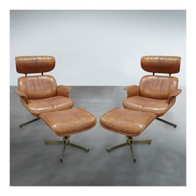 Pair Eames Style Mid Century Lounge Chairs