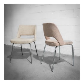 Pair of Scandinavian Modern Upholstered Side Chairs