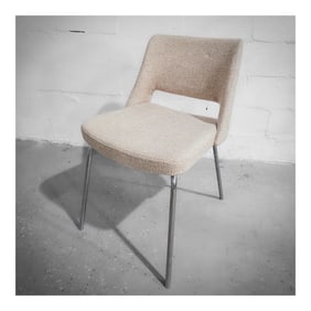 MCM Chromed Metal and Tweed Upholstered Chair