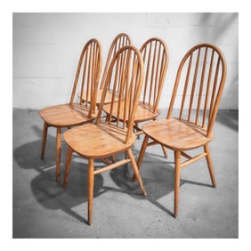 (5 Pc) Lucian R Ercolani (Italian/English, 1888-1976) "Quaker" Windsor Dining Chairs