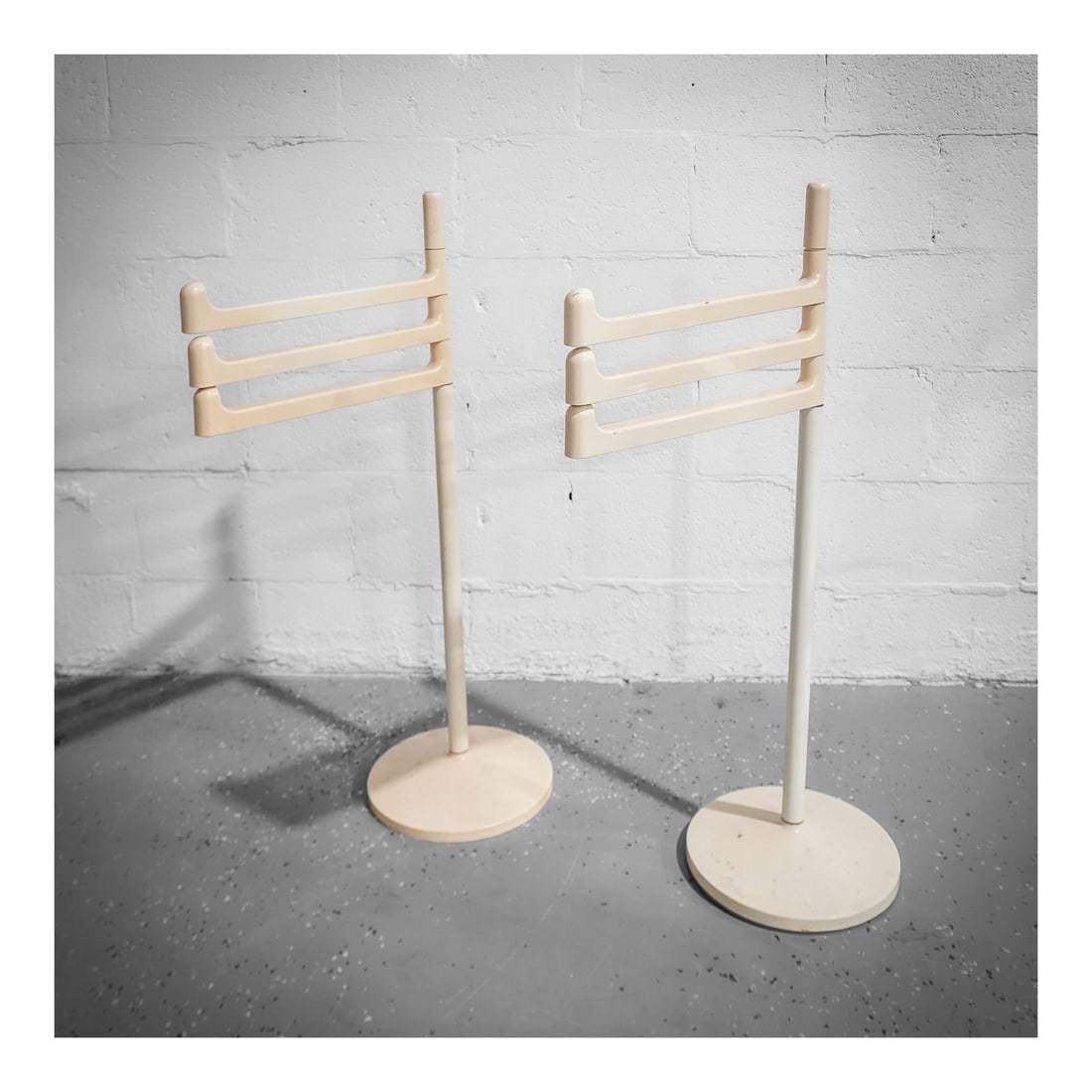 Pair of Makio Hasuike (Japanese, b. 1938) for Gedy Italy Lucite Towel Racks: Pair of Makio Hasuike (Japanese, b. 1938) for Gedy Italy Lucite Towel Rackscirca 1980, Italian/JapaneseA pair of Makio Hasuike (Japanese, b. 1939) for Gedy (Italian, established 1953) lucite towel rac