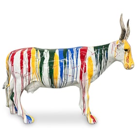 Signed Adam Williams Pop Art Fiberglass Cow