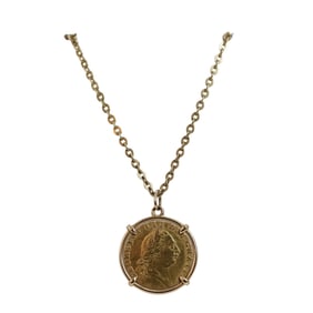 Antique 18k Gold Coin George III 1788 Pendant Necklace