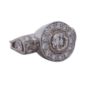 Vintage Platinum and 2ct Diamond Ring