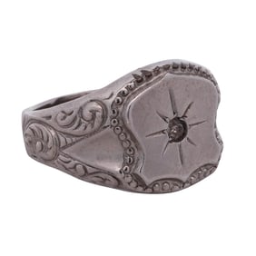 Vintage 18k White Gold and Diamond Ring