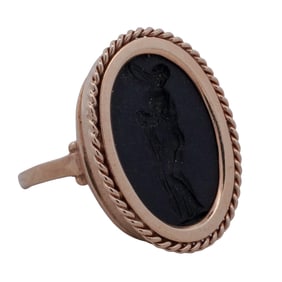 14k Gold and Wedgwood Intaglio Cameo Ring
