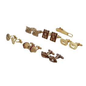(14 pcs) Pairs of Vintage Christian Dior Gold Tone Cufflinks, Pin