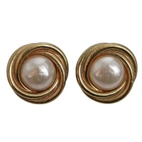 Pair of Chanel Gold Tone and Pearl Buttons