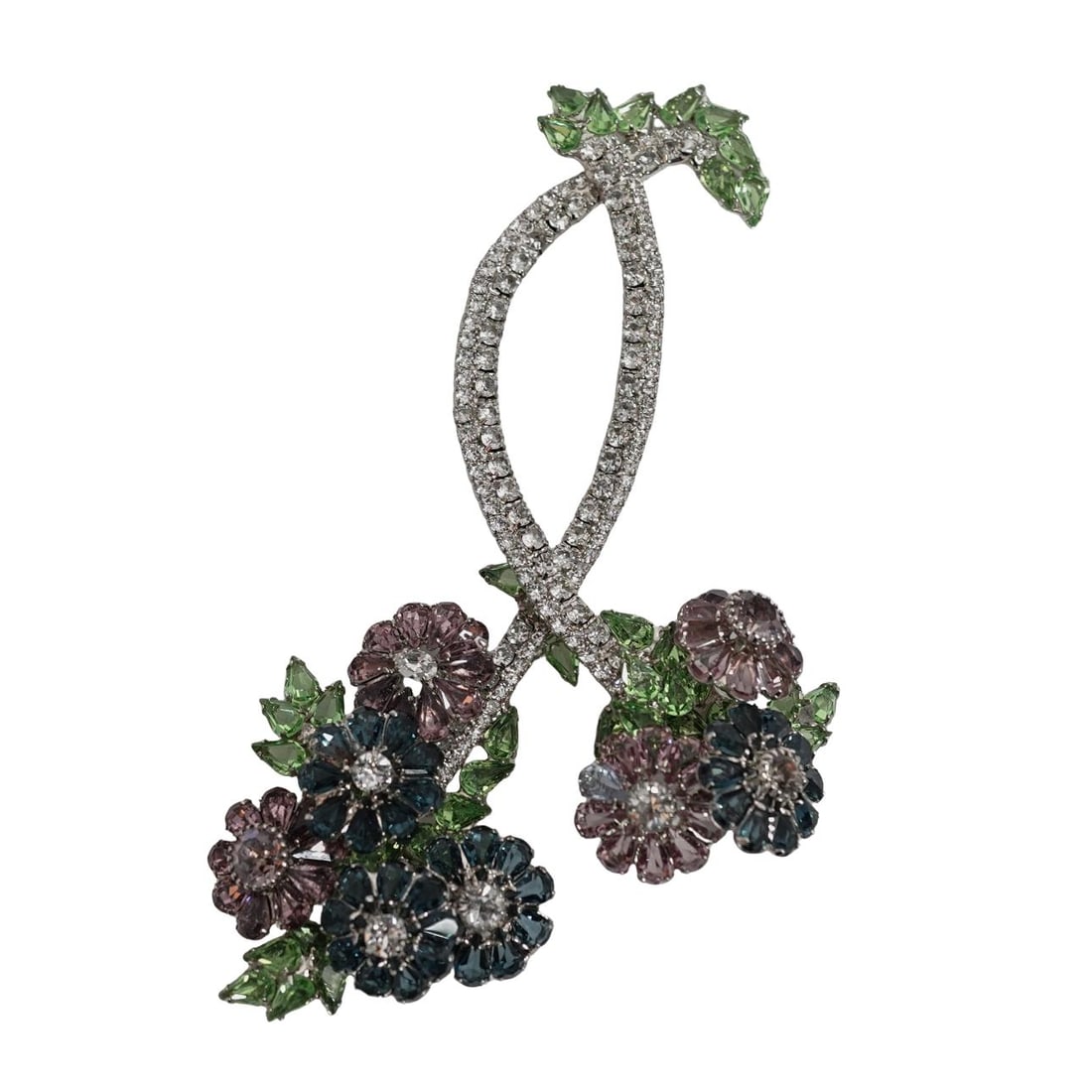 Large Sorrell Originals Rhinestone Floral Spray Brooch (1 of 5)