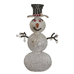 Kirk's Folly Style Large Silver Plated Snowman Brooch