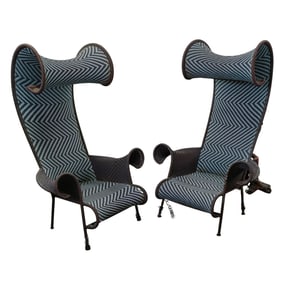 Pair Tord Boontje (Dutch, b. 1968) Moroso M'Afrique Collection "Shadowy" Woven Armchairs