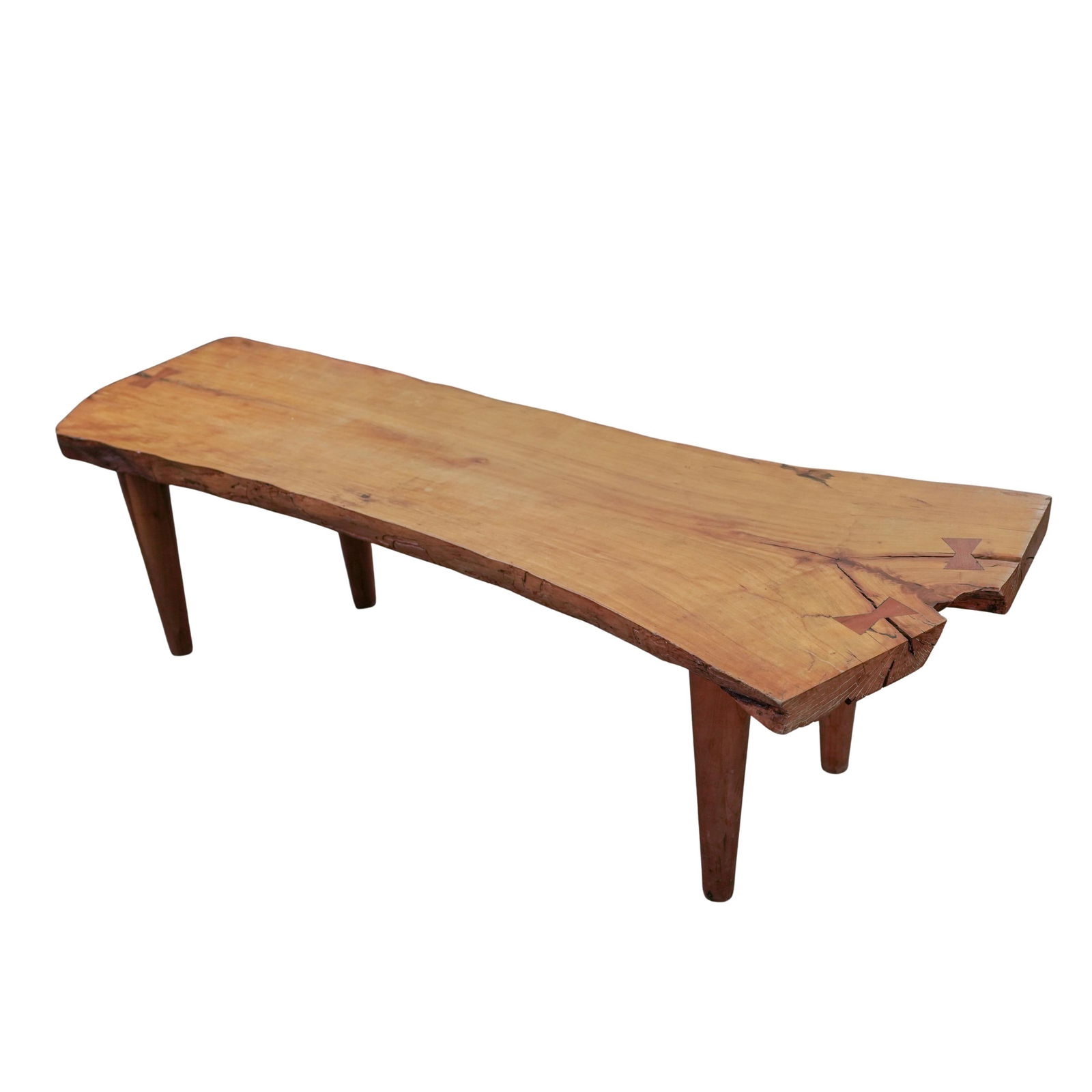 Nakashima Style Live-Edge Wood Bench / Coffee Table (1 of 7)