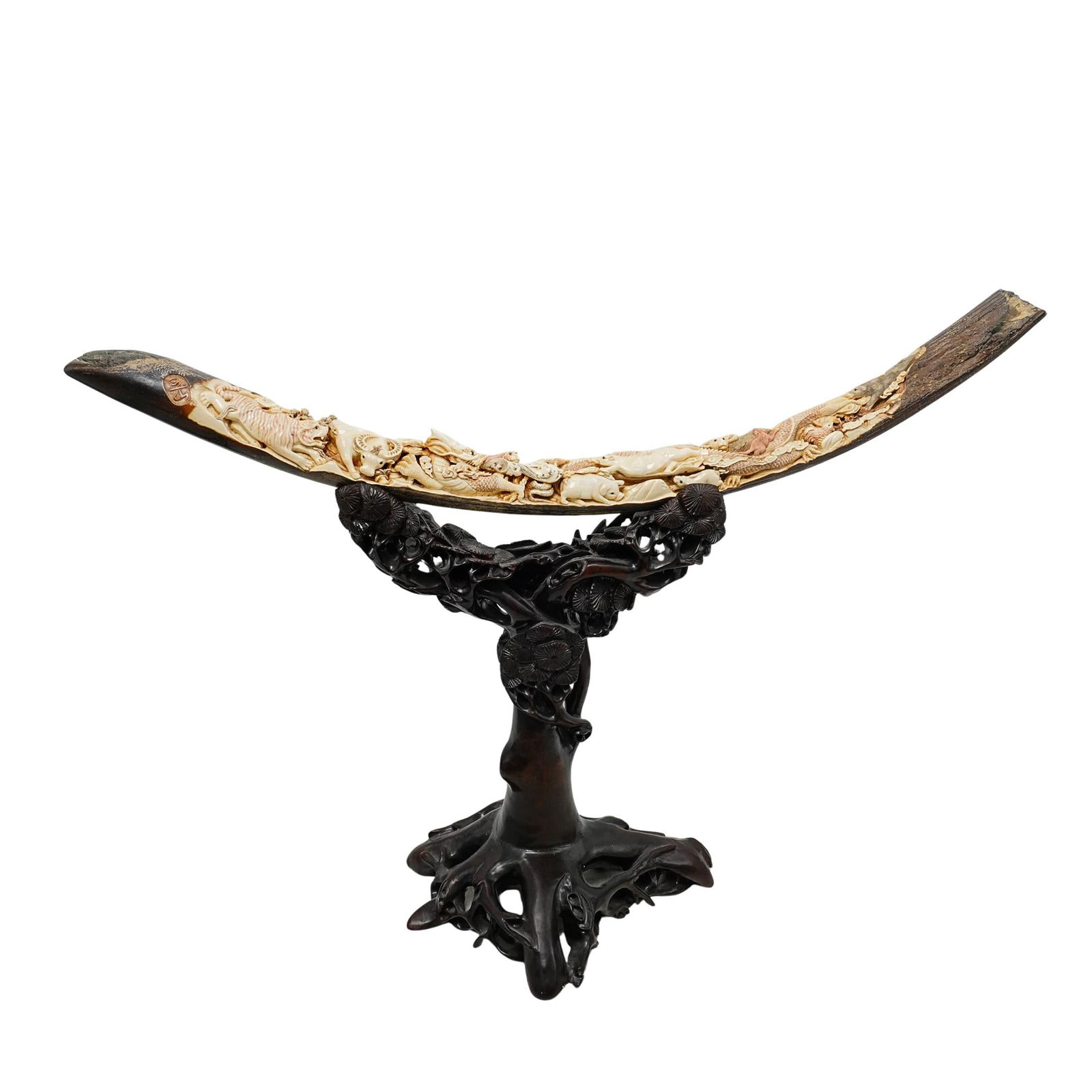 Fine Chinese Carved Mammoth Mastodon Tusk (1 of 10)