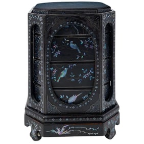 Chinese Qing Dynasty Lac Burgaute Stacking Box