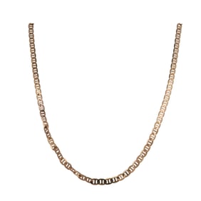 Italian 14k Gold Flat Mariner Chain Necklace