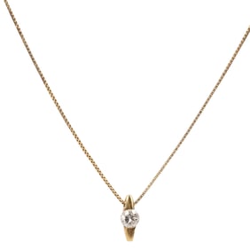 18k Gold Necklace with Diamond Pendant