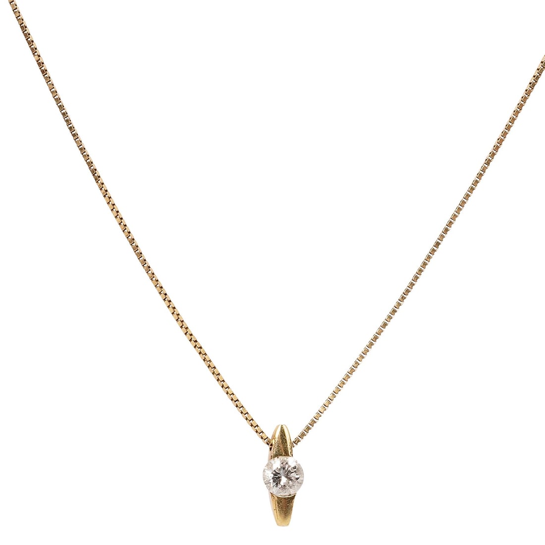 18k Gold Necklace with Diamond Pendant (1 of 7)