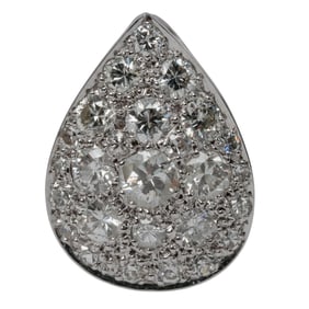 14K White Gold & Diamond Teardrop Pendant