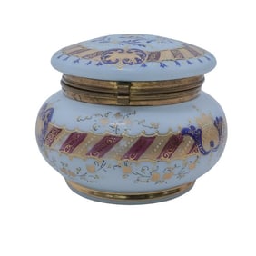 Antique French Opaline Glass Dresser Box