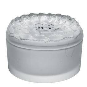 Lalique "Dahlia" Frosted Crystal Powder Box