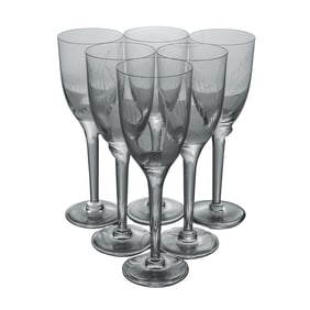 (6pc) Lalique "Angel" Crystal Champagne Flutes
