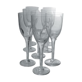 (8pc) Lalique "Angel" Crystal Champagne Flutes