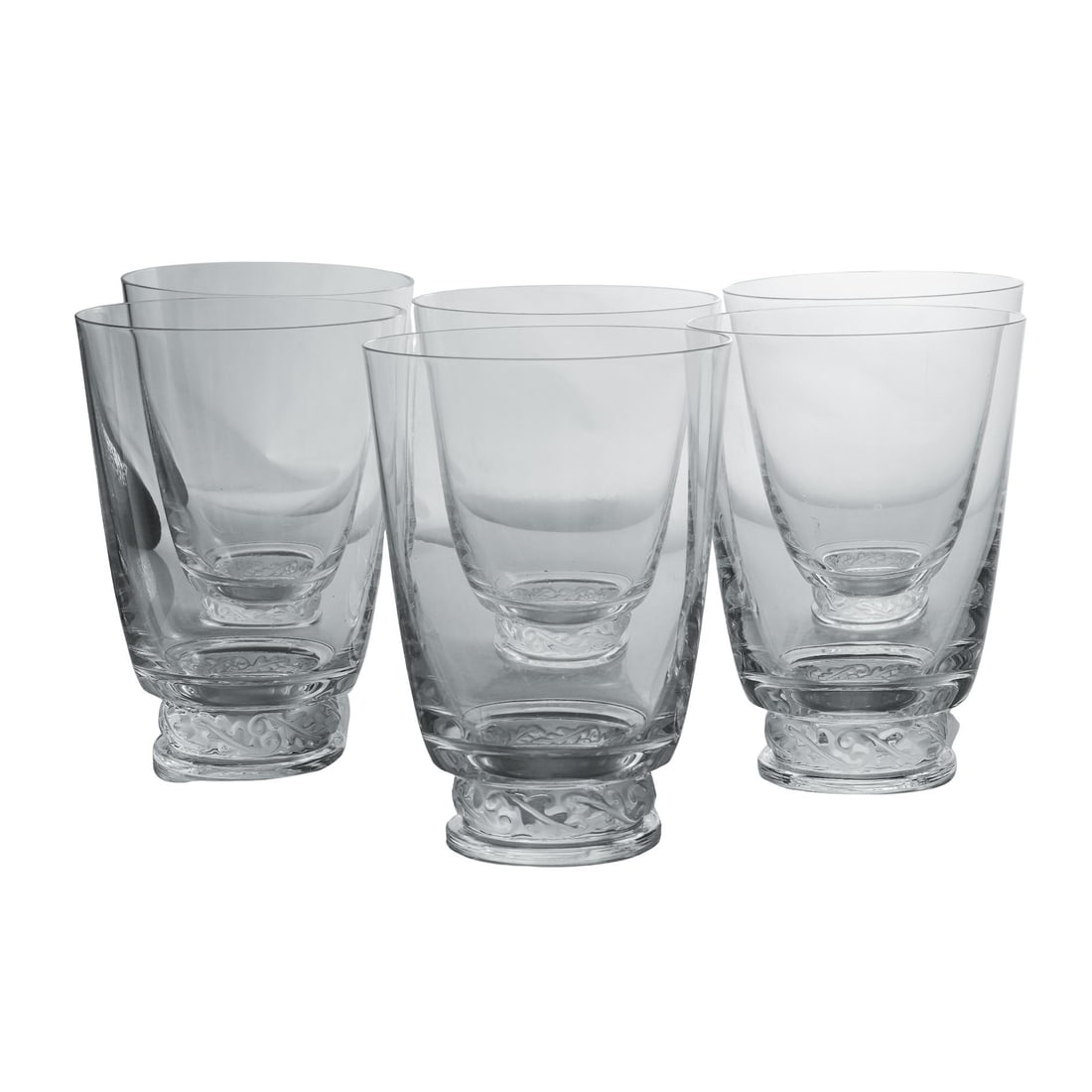 (6pc) Lalique Crystal "Saint Hubert" Flat Tumblers (1 of 8)