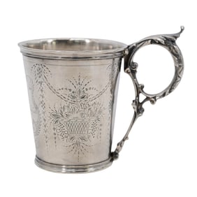 Antique Coin Silver Christening Mug