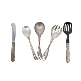 (5 pcs) Georg Jensen Sterling Silver Flatware