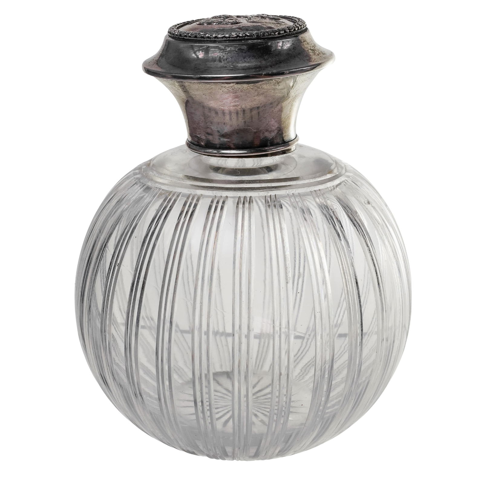 Birmingham Sterling Silver Mounted Cut Crystal Perfume Bottle (1 of 7)