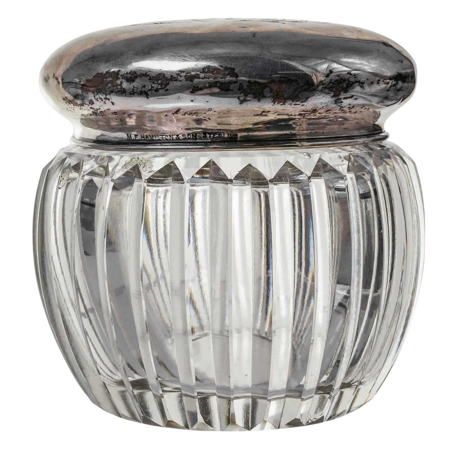 Antique Hamilton & Son Sterling Silver Cut Glass Vanity Jar (1 of 6)