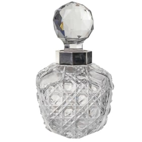 Birmingham Sterling Silver Cut Crystal Perfume Bottle