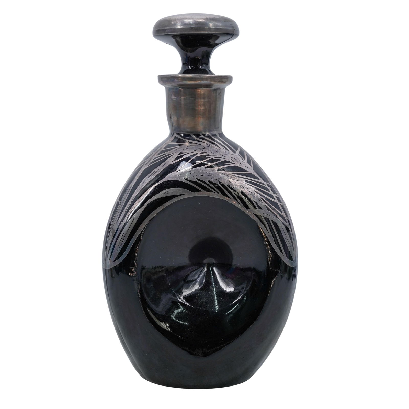 Art Deco Silver Overlay Glass Decanter (1 of 7)