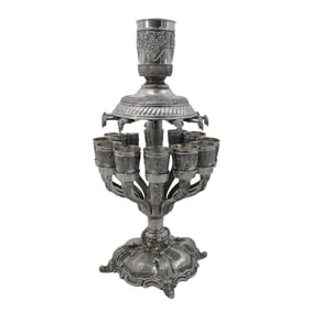 Vintage Judaica Silver Plated Kiddush Wine Fountain