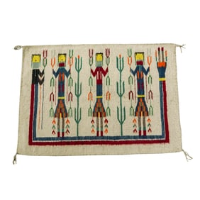Vintage Navajo Yei Woven Rug