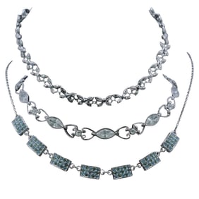 (3 Pc) Swarovski Crystal Necklaces with original box