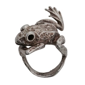 Vintage Sterling Silver Tree Frog Ring