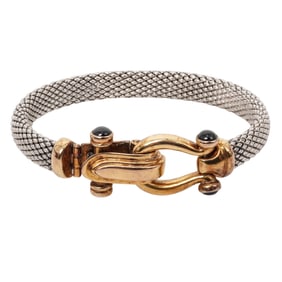 Italian Sterling Silver Vermeil Mesh Bracelet