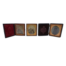 (3 Pc) Antique Encased Daguerreotypes