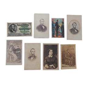 (8 pc) Antique collection of Abraham Lincoln and Civil War-era Memorabilia Photographs