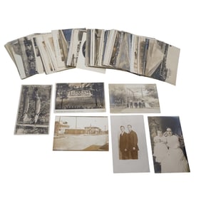 (110pcs) Large Antique Photographic Postcards