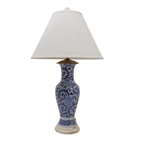 Chinese Blue and White Porcelain Converted Urn Lamp