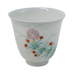 Antique Chinese Famille Rose Porcelain Teacup, Marked